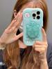 Cartoon Cute Luminous Turtle Kickstand Soft Silicone Case For iPhone 17 16 15 14 13 11 12 Pro Max Phone Cover With Holder
