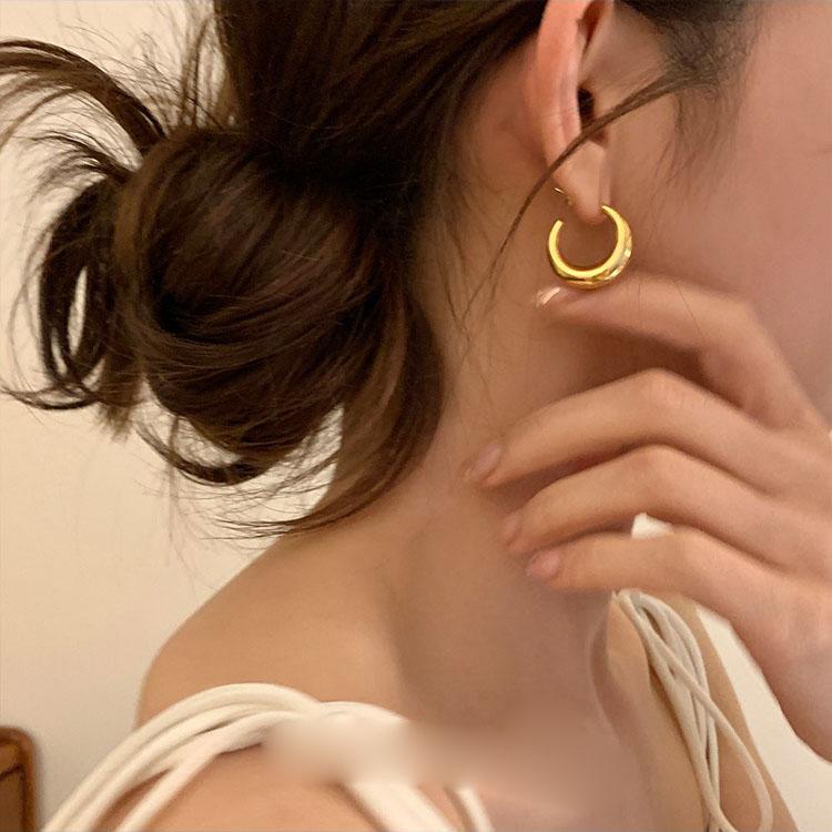 Xiaomi 925 Sterling Silver Vintage Circle Gold Earrings For Women Trendy Earring Jewelry Prevent Allergy Party Accessories Gift
