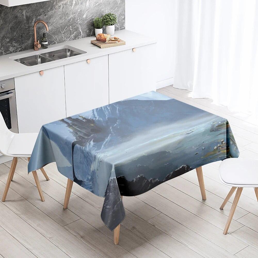 Sci-Fi Future Tischdecke, Punk, schmutzabweisend, wasserdicht, rechteckig, für Küche, Esstisch, Heimdekoration