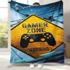 Cartoon Spiel Gamer Zone Controller Logo Flanelldecke, Ultra Weiche Warme Plüschdecke für Zuhause Schlafzimmer Bett Sofa Abdeckung Picknick Geschenk