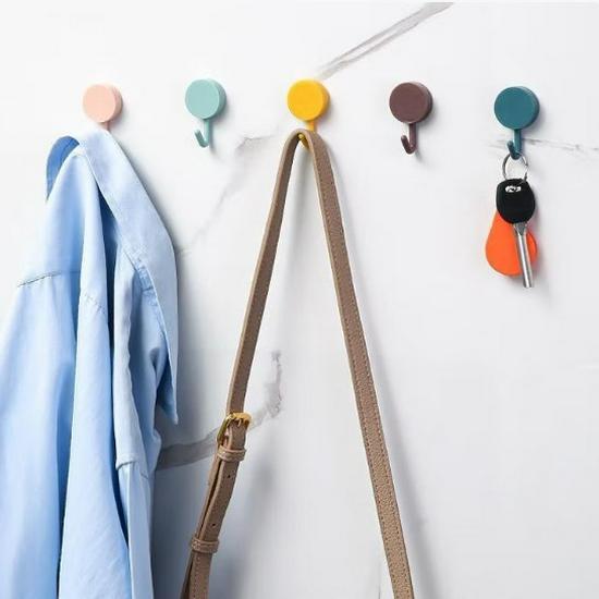 Einfarbiger nahtloser Klebehaken - Starker, bohrfreier Wandhaken für Badezimmer, Küche und Wohnheim