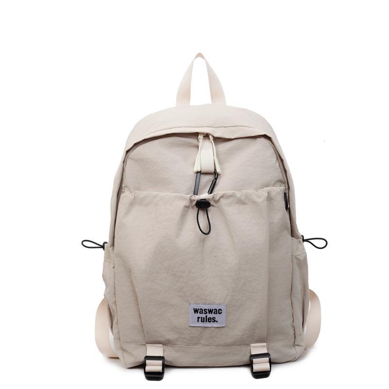 Schoolbag Canvas Backpack Women's Large Capacity Casual Korean Edition Student Class School Bag Simple Trend Mountaineering Bag Travel Backpack