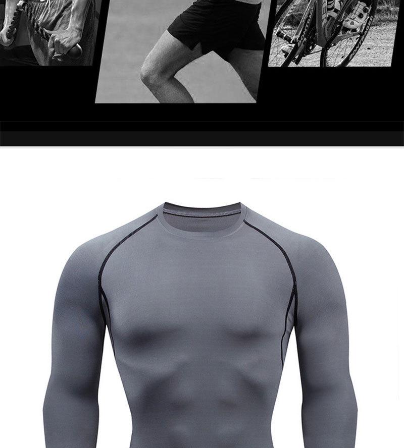 Men's Long Sleeve Compression Running T-Shirt - High Elasticity, Quick-Dry, Perfect for Training and Basketball.