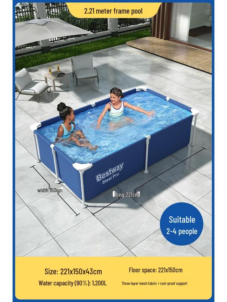 Bestway Inflatable Family Frame Pool for Children & Babies - Outdoor Folding Fish Pond