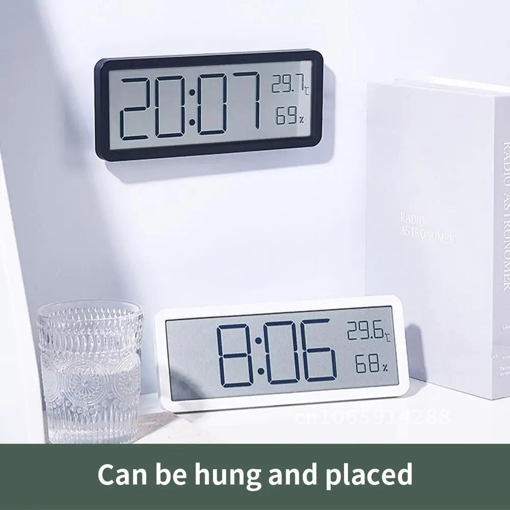 LED Wall Clock Simple Digital Clocks Wall MountedMultifunctional Electronic Humidity and LCD Disply Alarm Temperature Clock