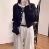 Autumn and winter new slim-fit short knitted cardigan sweater women's lazy style simple versatile top jacket