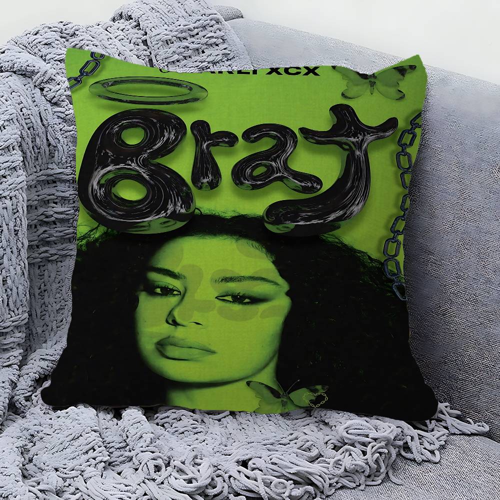 Singer C-CHARLI XCX Personalized Picture Text Home Decorative Pillows Household Gifts 45x45cm