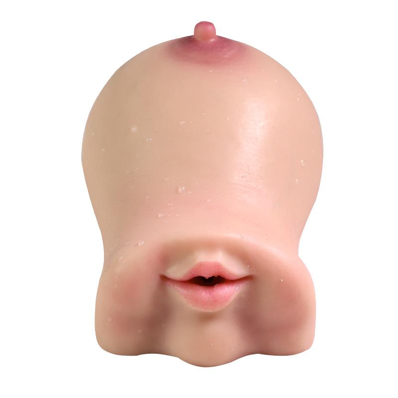 Männer Masturbator Doppel Kopf Oral Sex Vagina Brust Große Brüste Weichen Penis Echte Haut Fühlen Erwachsene Spielzeug Erotische Produkte