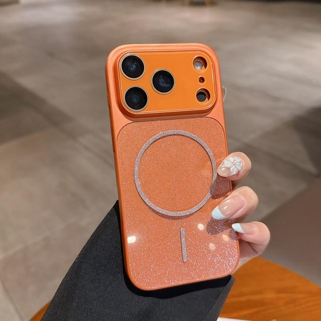 For For Iphone 16 17 Pro Max Flash Magnetic Soft Silicone Frame Phone Case For For Iphone 13 14 15 Lens Protective Cover
