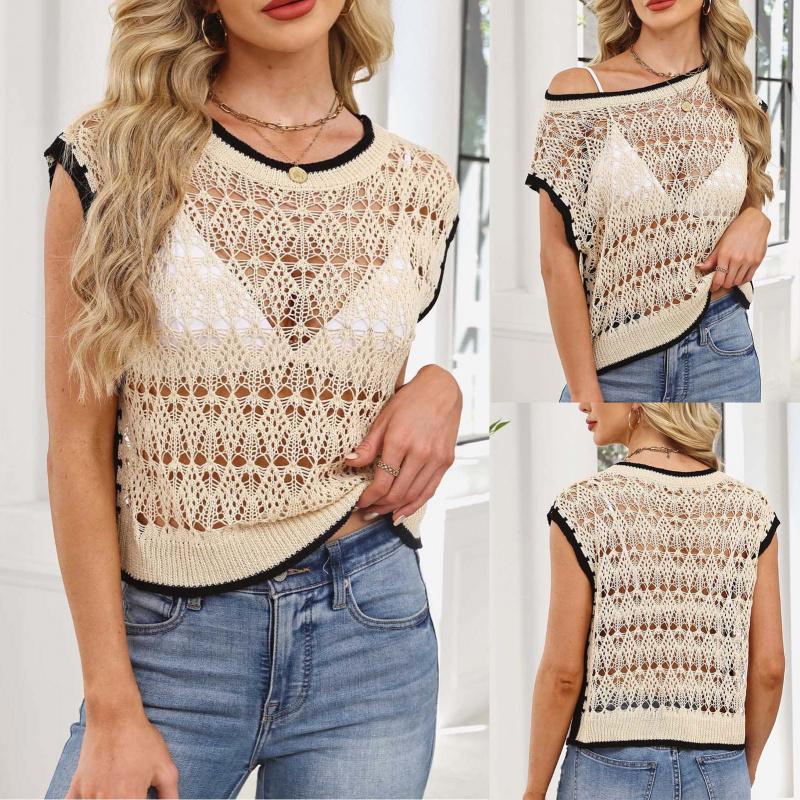 2026 Spring/Summer New Hollow Out Knitwear Women's Vest Top