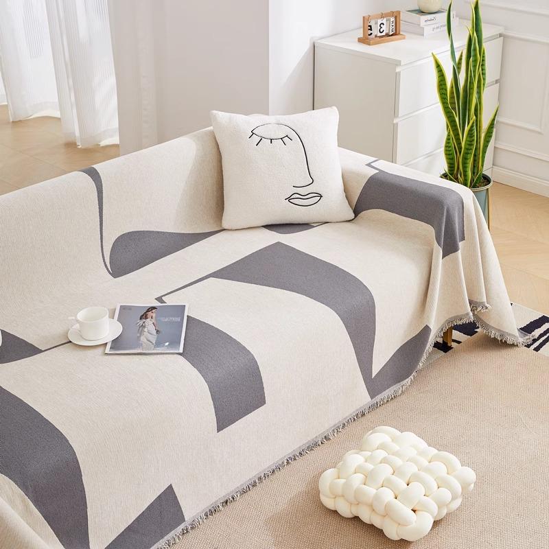 

Плотная ткань синель для дивана, полотенце, простой современный геометрический чехол для дивана, универсальный чехол с защитой от царапин 180*230cm