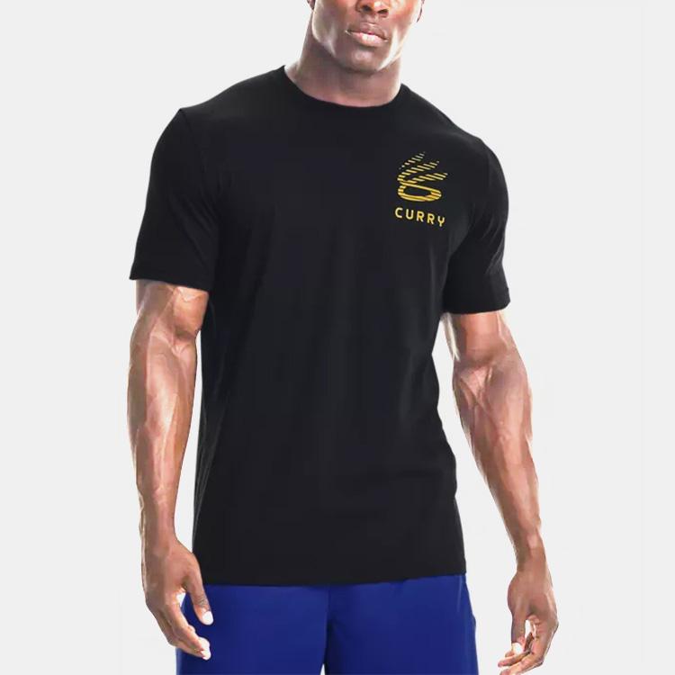 Under Armour Curry Series Regular Shoulder Casual Sports Solid Color Round Neck Pullover Breathable Short Sleeve T-Shirt Men Tops Black 1366604-001