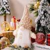 Christmas Decorations Rudolph Gnomes Ornaments LED Light Long Whiskers Figurine Ornaments Christmas Dolls New Year Gift