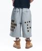 EASY NO EASY Star Lettering Patch Bermuda Sweatpants - Gray