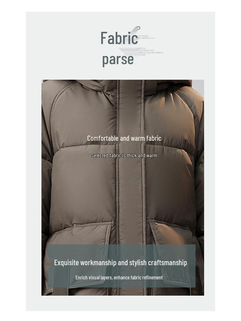 Women's Mid-Length Hooded Down Coat - Korean Style, Plus-Size, Thick Winter Outerwear