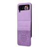 Suitable for Samsung Z Flip4 Mobile Phone Case Z Flip3 Folding Mobile Phone Solid Color Embossed Insert Card Anti-drop Protective Case
