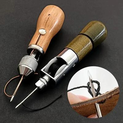 Leder-Nähahlen-Set, Handstich-Set, Steppstich-Set, Handstich-Nähnadel- und Faden-Set, Haushalts-DIY-Bastelstich-Werkzeuge