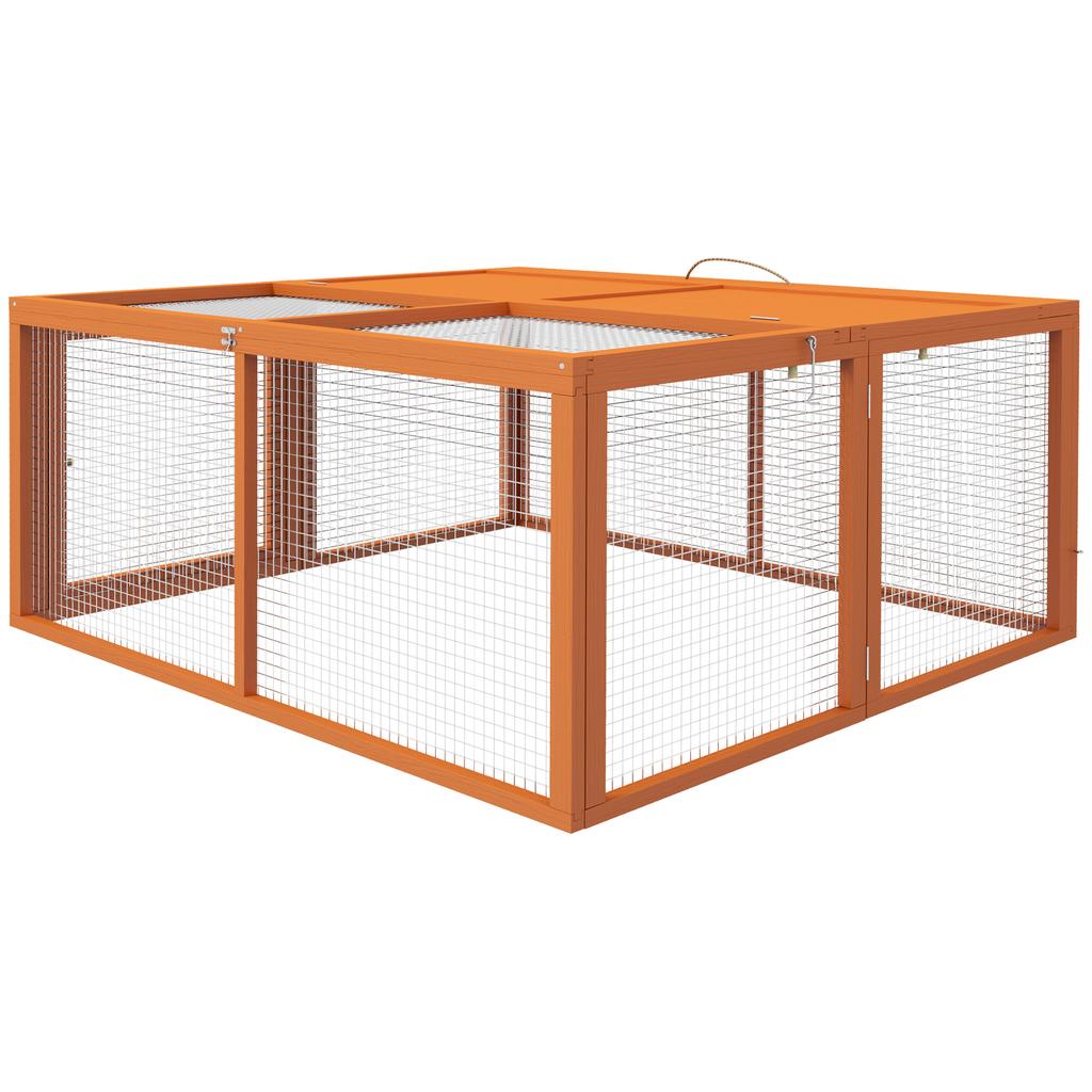 Holzklapp-Kaninchenstall, für 2-3 Kaninchen - Orange
