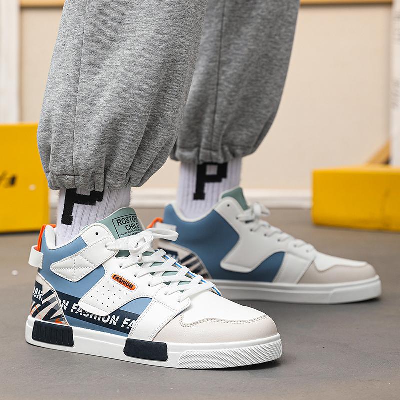 Hvite sportssko for menn Fritidssko Street Style løpesneakers Sko for studenter Overstore vintersko Høytopp