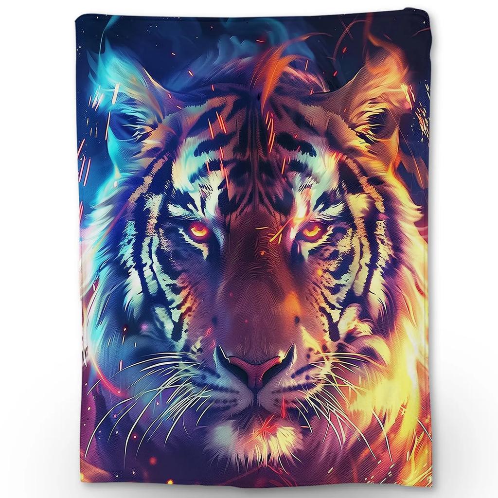 Tiger Blanket Super Soft Warm Bedding Animal Print Throw Blankets Sofa Couch Bedroom Decor Flannel Plush Blanket for All Season
