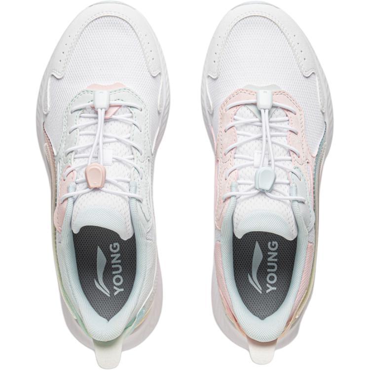 Li Ning Kids Sports Lifestyle Series Comfortable Fashion Shock Absorption Wear Resistant Rebound Low Top Casual Shoes Kids Casual Shoes YKCV112-2