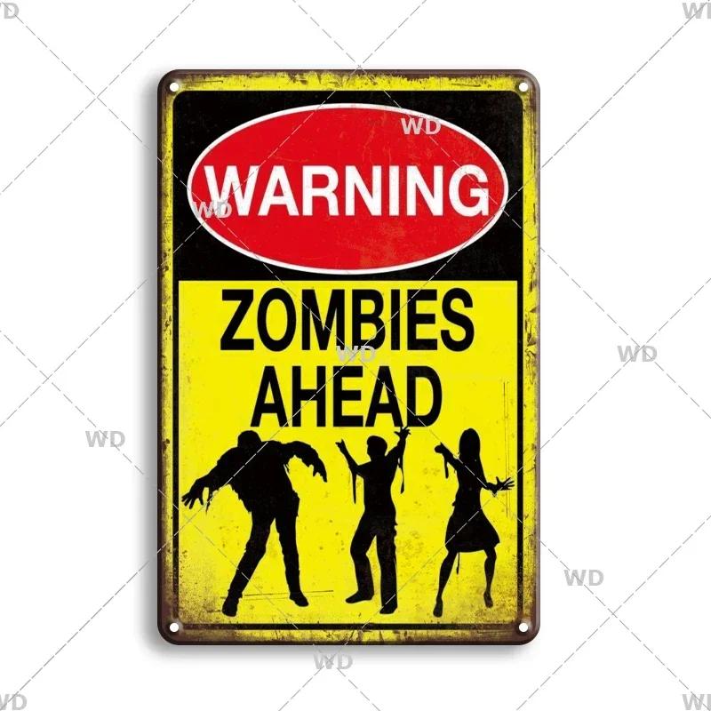CautionCharm Vintage Metal Plaque - Warn Slogan Design - Great for Door, Factory & Home Wall Decor - Retro Caution Sign Poster