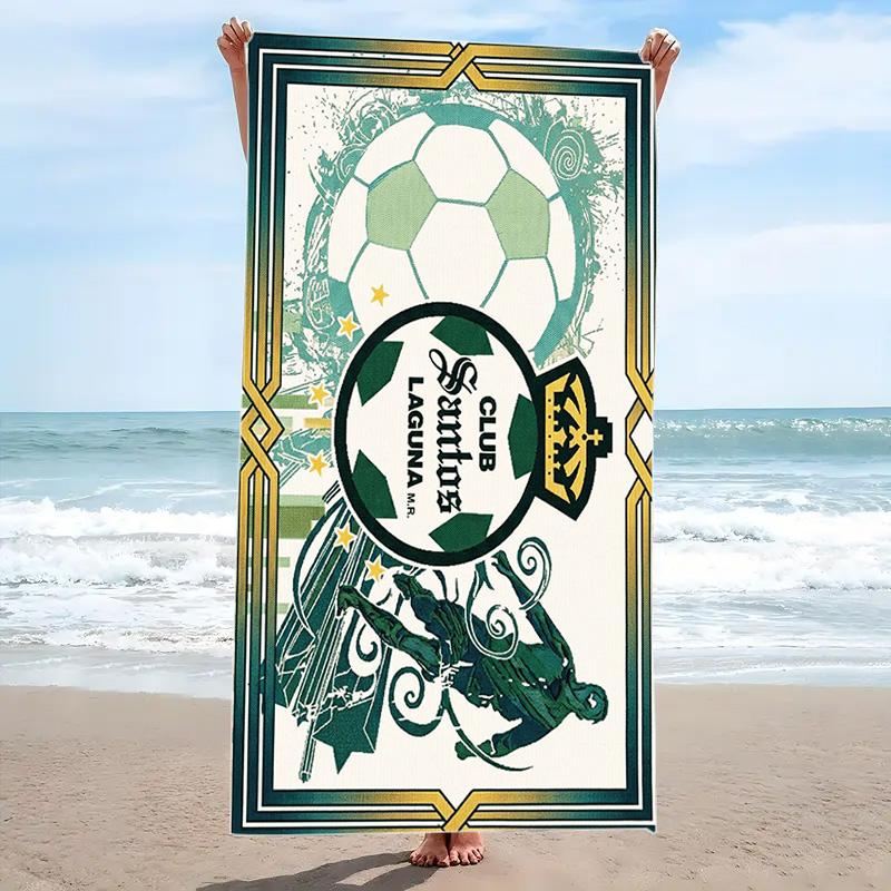 Santos Laguna Print Beach Towel, Large Soft Quick Dry Towel for Beach Camping Swimming