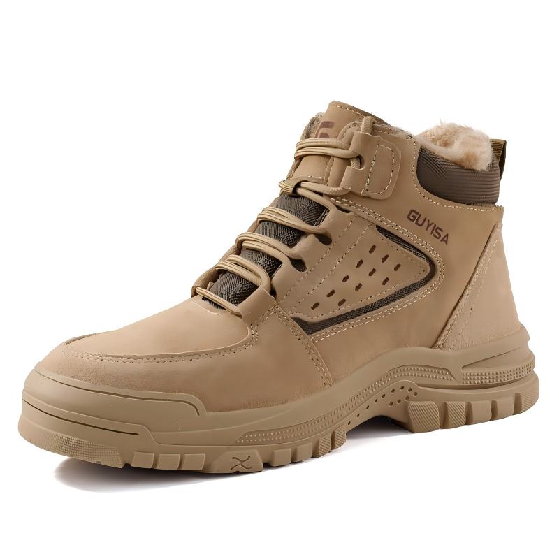 Men's Safety Shoes Thickened Fleece-lined Men's Boots Anti-smash Anti-puncture Winter with Steel Toe Cap Puncture Work Boots