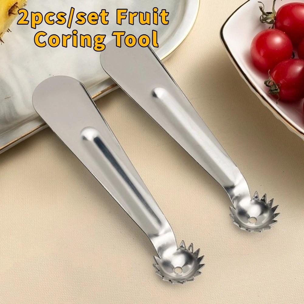 2 Stück/Set Tragbares Tomatenentkerner-Werkzeug Edelstahl Gemüseentkerner Lebensmittelzubereitung