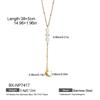 Elegant Y-Shaped Ocean Element Titanium Necklace, 18K Gold Plated, Fashionable Vacation Style for Women