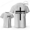Believe Cross Jesus Creative Fashion Men's T-shirts Christian Graphic Printed Tops Female Tshirts Casual Short Sleeved T-shirt