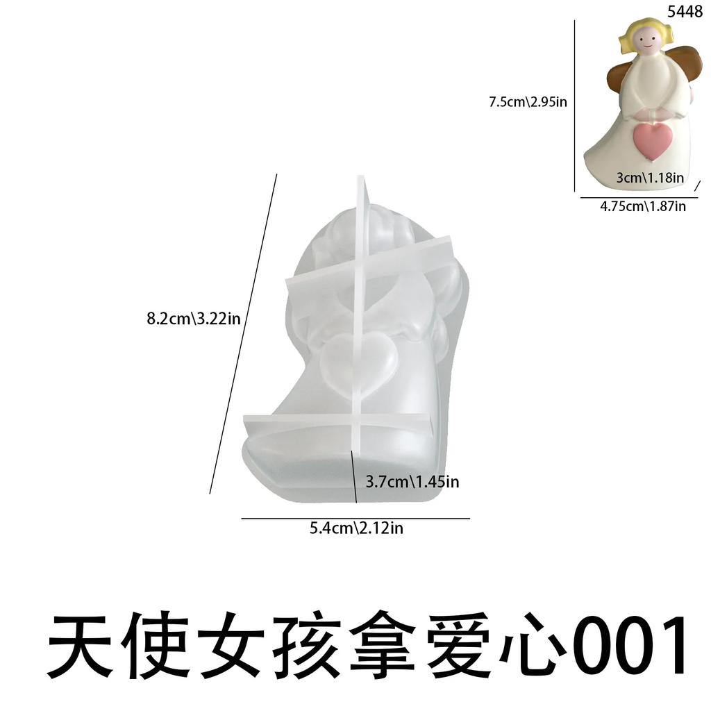 Top Quality Heart Star Angel Silicone Candle Mold DIY Wings Girl Aromatherapy Gypsum Casting Molds Soap Plaster Resin Making