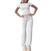 European Cross-border Casual Short-Sleeved Top and Long Pants Activewear Set for Home, Sports, and Yoga.