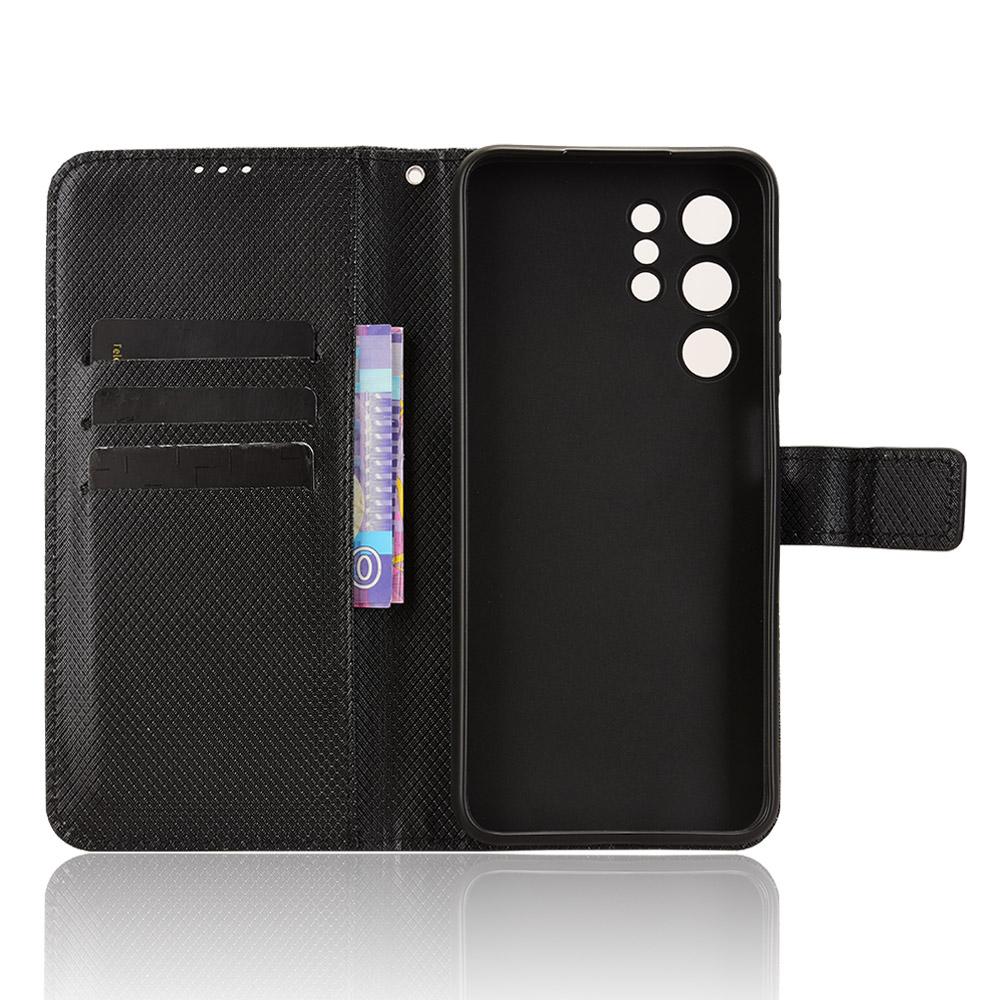 For Oukitel C1 Pro/Oukitel C1 Leather Wallet Case with Strap Diamond Texture Phone Cover