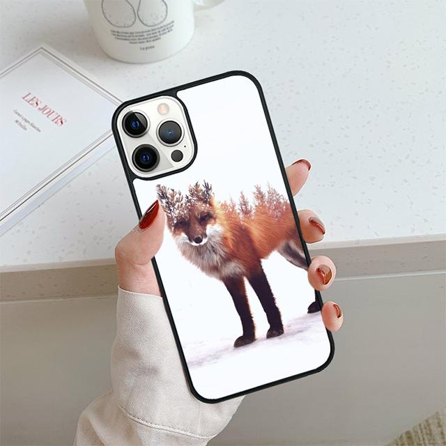 Fox Animal Pattern Phone Case For iPhone 17 Air 14 15 16 13 12 Cover For Apple 14 15 16 Pro Max Plus Coque
