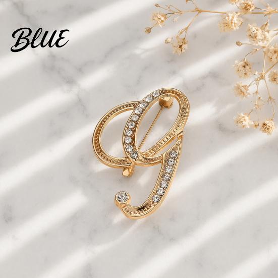 Strong Buckle Brooch English Letter with Sparkling Rhinestones Lightweight Thin