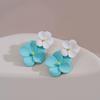 Silver Needle Dongdaemun Fresh Colorful Earrings - Simple, Versatile, Luxury Studs with a High-End Sense