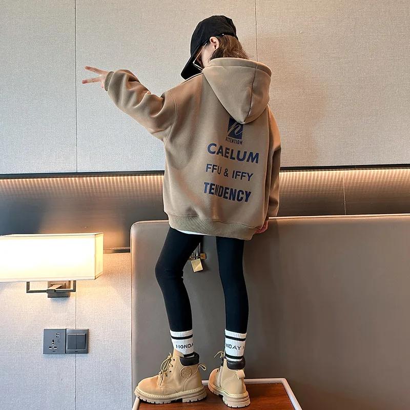 Girls Clothes Autumn Winter Sweatshirt Bear T-shirt Hooded Teens Children Top 8 9 10 11 12 Year
