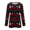 Women's Fashion Casual Long Sleeve Christmas Printed Round Neck Top