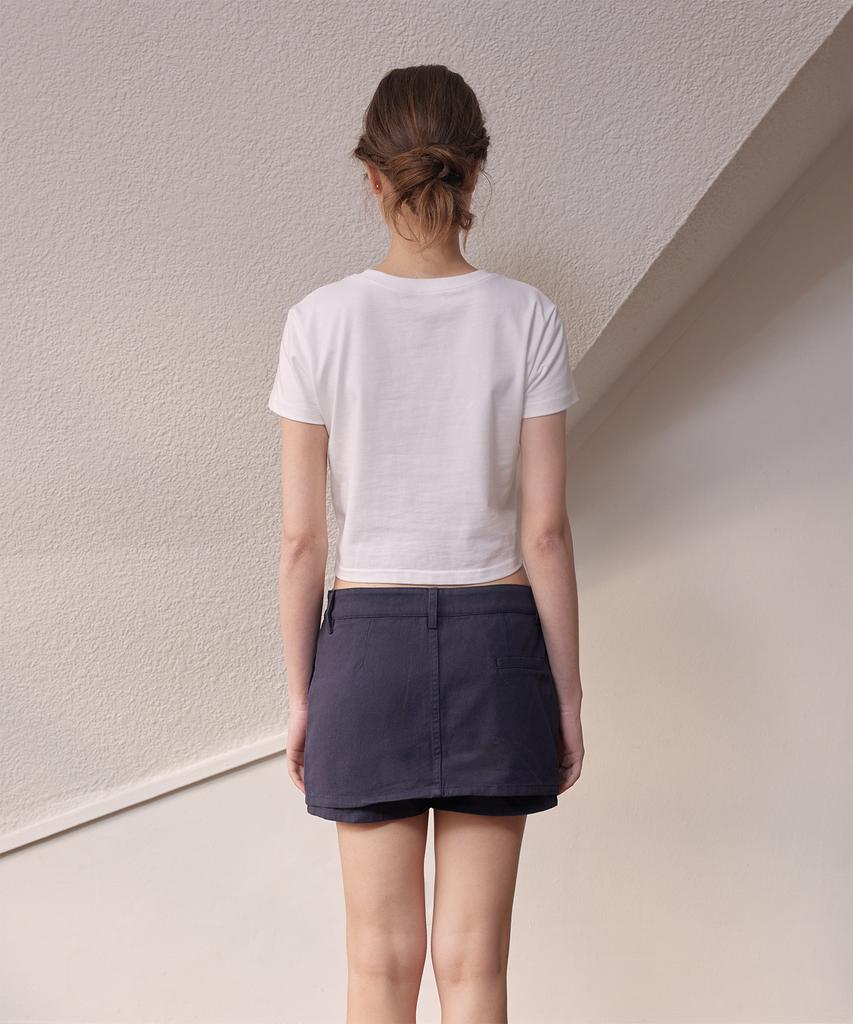 Lapineatteullie Low-Rise Twill Skirt Pants Navy