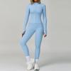 Women's Zipper Long Sleeve Yoga and Fitness Set - Autumn/Winter Slim Fit Sportswear