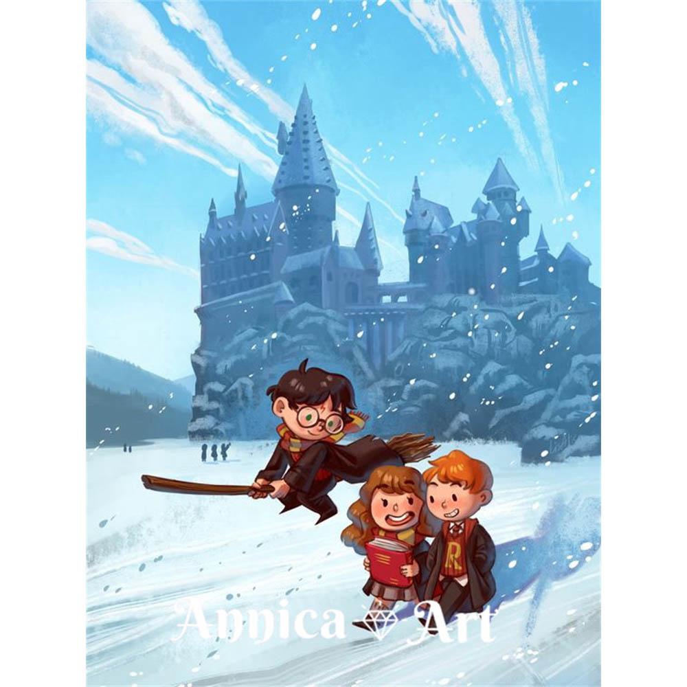 Harry Potter Cartoon Mosaic Art Stitch 5d Diamond Painting Magic School Mosaic Handmade Artwork Diamonds Painting for Beginners