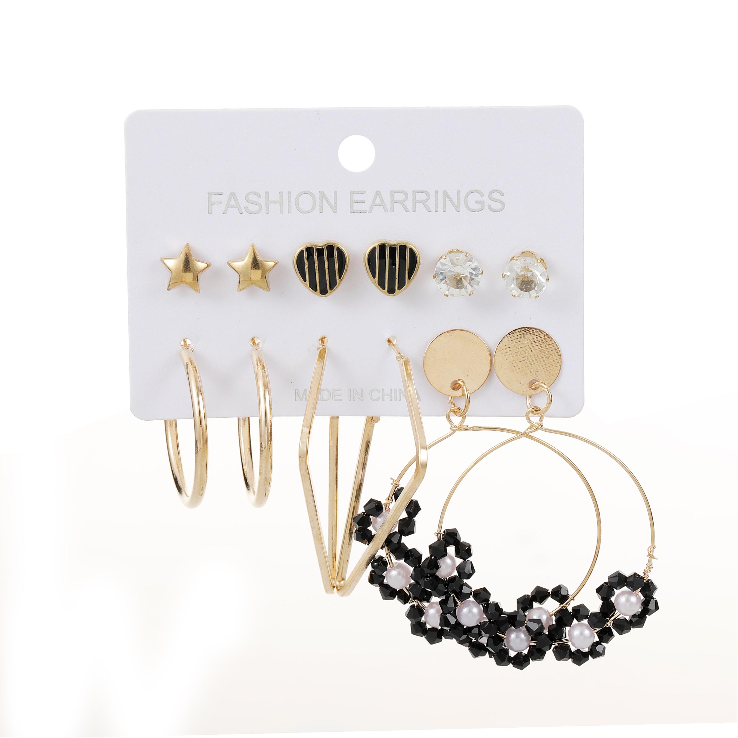 

6 пар/комплектов, очаровательные ювелирные изделия, серьги в форме персикового сердца, хрустальные круглые бусины для женщин