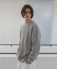 AGOD Crew Neck Oversized Cable Sweater Knit [Gray]