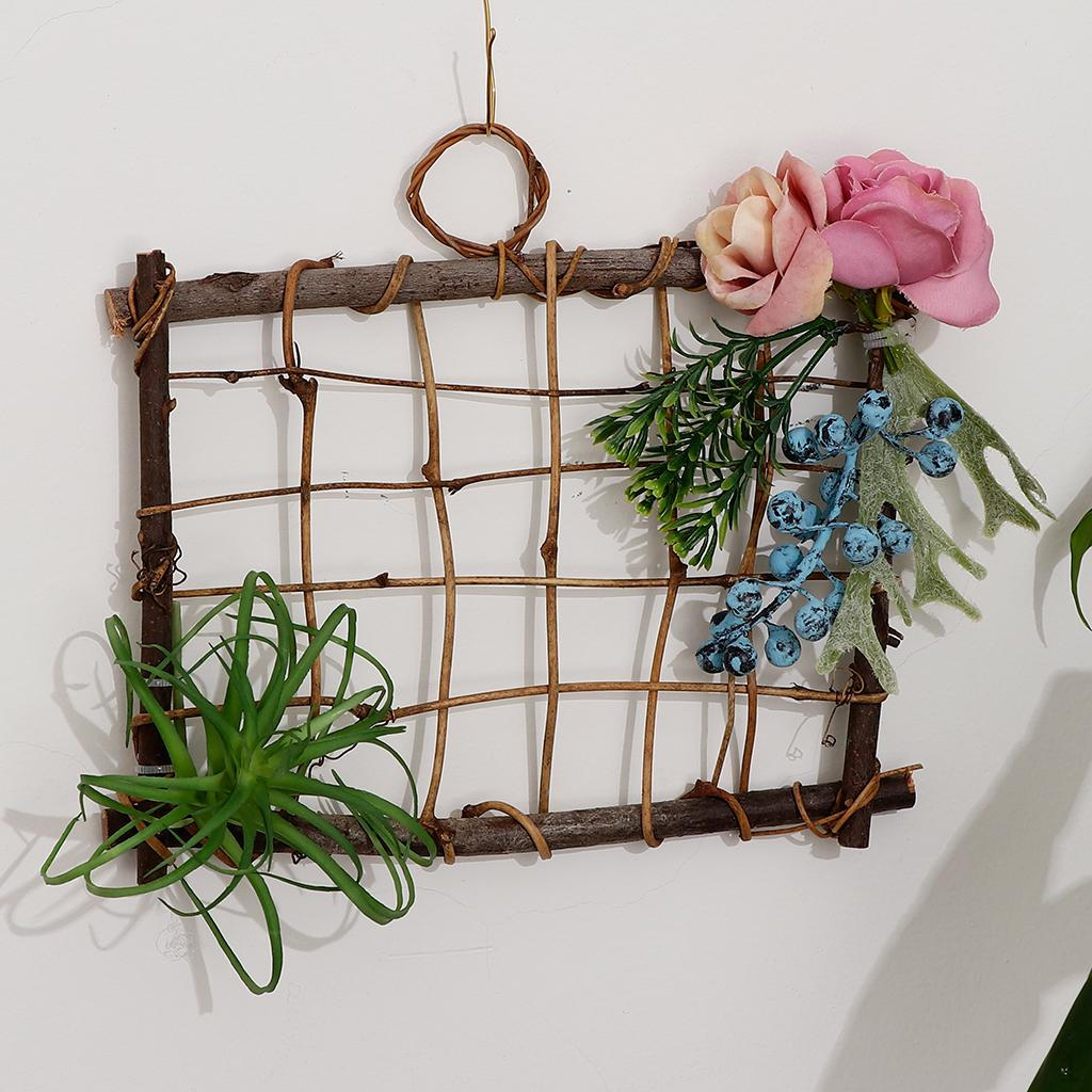 

Artificial Silk Flower Rectangle Door Wreath Garland Decor Rectangular berry