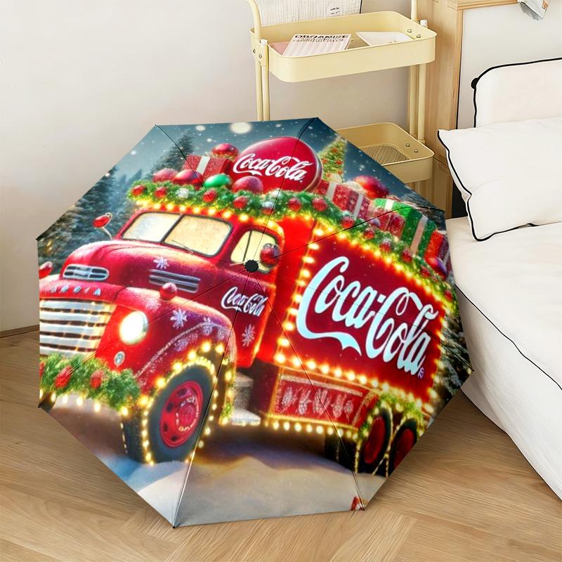 Christmas Gift Halloween Theme Bear Truck Coca Cola umbrella is suitable for all seasons, including home travel and outdoor activities Y3