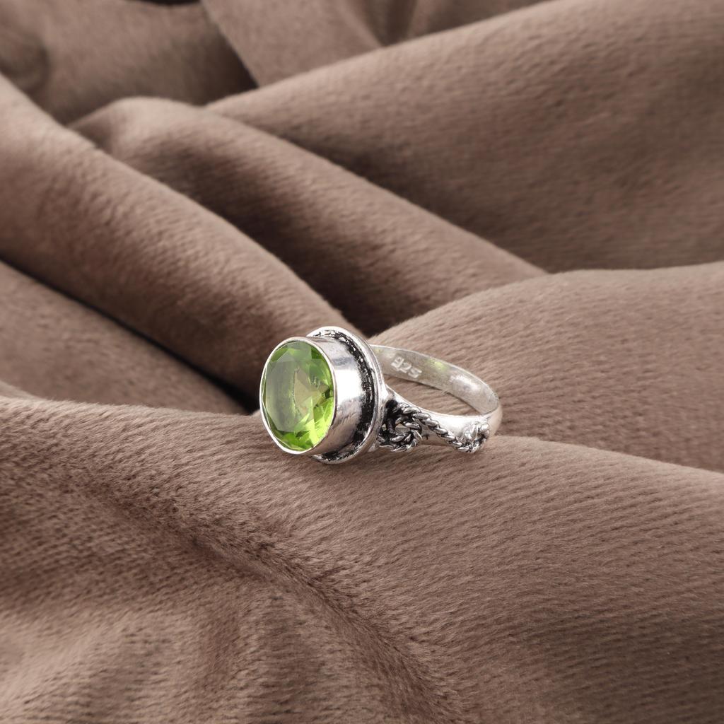 Peridot Jewelry, 925 Solid Sterling Silver Ring, Handmade Gemstone Jewelry Ring For Thanksgiving Gift