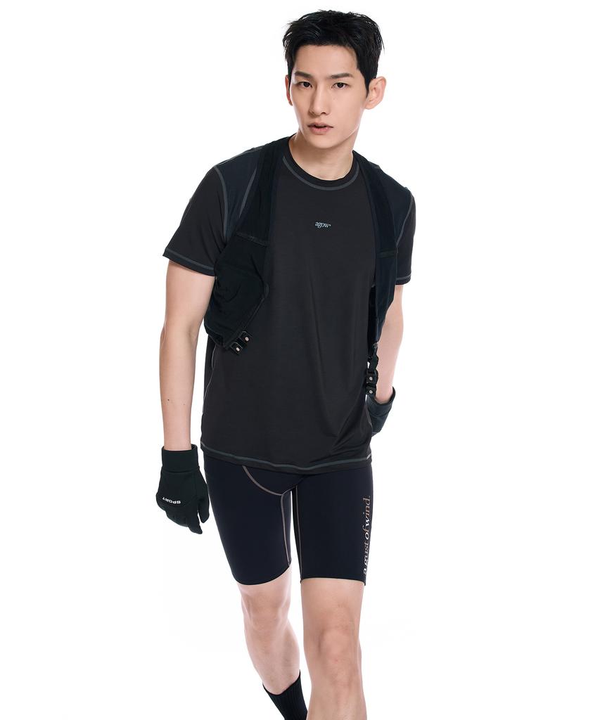 AGOW A-Sim Fit T-Shirt Black & Gray