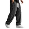Men's American-style Embroidered Black Label Loose Straight-fit Casual Pants with Vertical Stripes Casual Pants