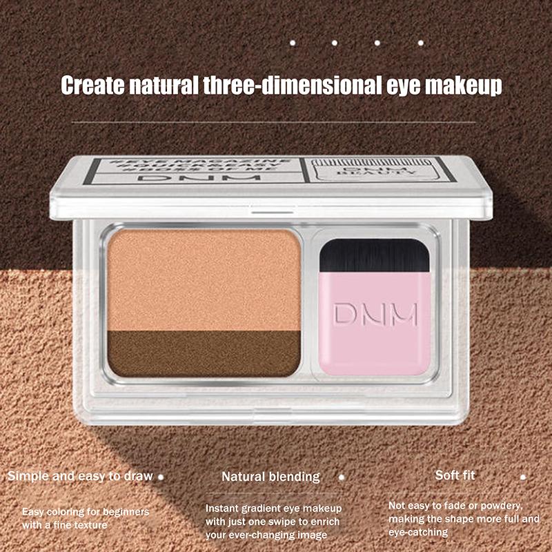 Two-Color Matte Eye Shadow Double Small Box Lazy Eye Shadow Easy To Carry Eyeshadow Tray Professional Women'S Cosmetics